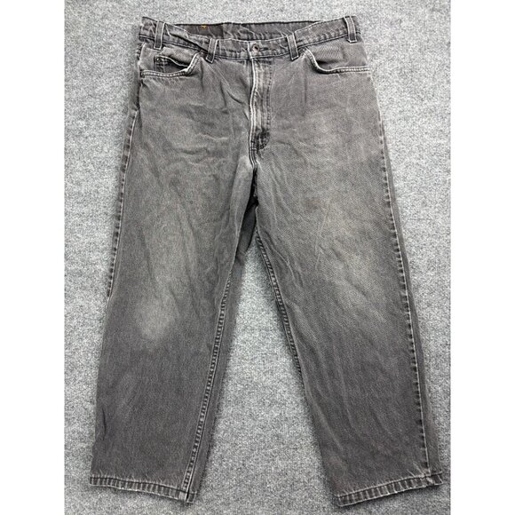 VNTG Levi's USA Made Jeans Mens 36x29 (34x24) Black Denim White Tab Straight Leg